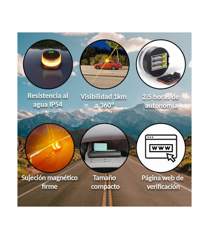 ⭐⭐¡Último día! ¡80% de descuento para el Año Nuevo 2026!❄❄Baliza V16 | 2ª GENERACION Geolocalización DGT 3.0 | Luz Emergencia Coche Homologado DGT | SIM y Datos Pagados hasta 2038